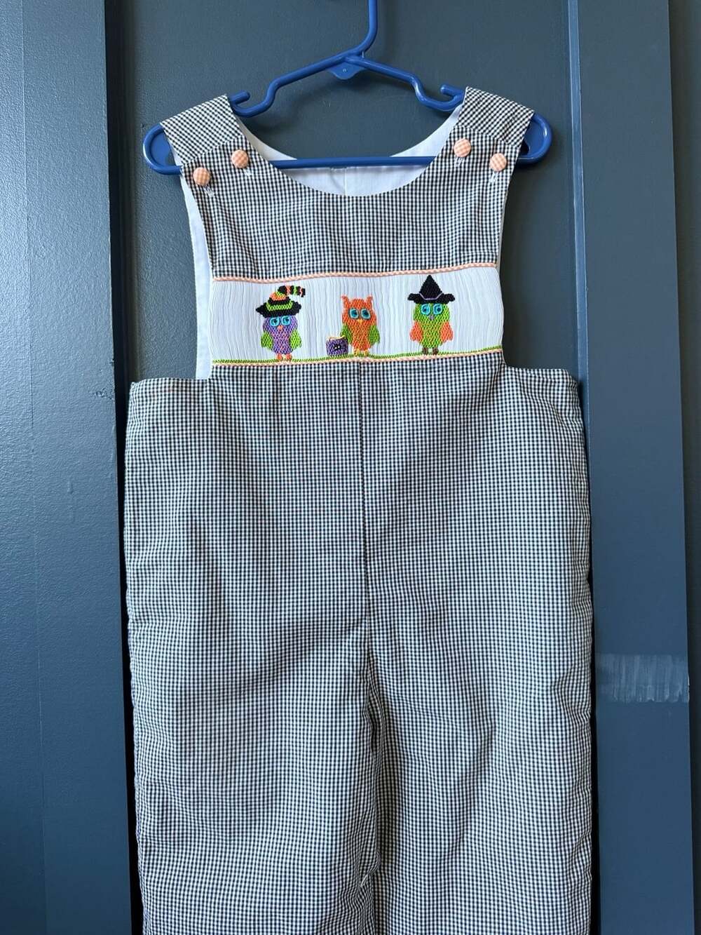 Stellybelly Smocked Halloween owl Jon Jon Size 18M